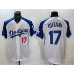 Los Angeles Dodgers #17 Shohei Ohtani Number White Blue Puhics Fashion Stitched Cool Base Limited Jerseys
