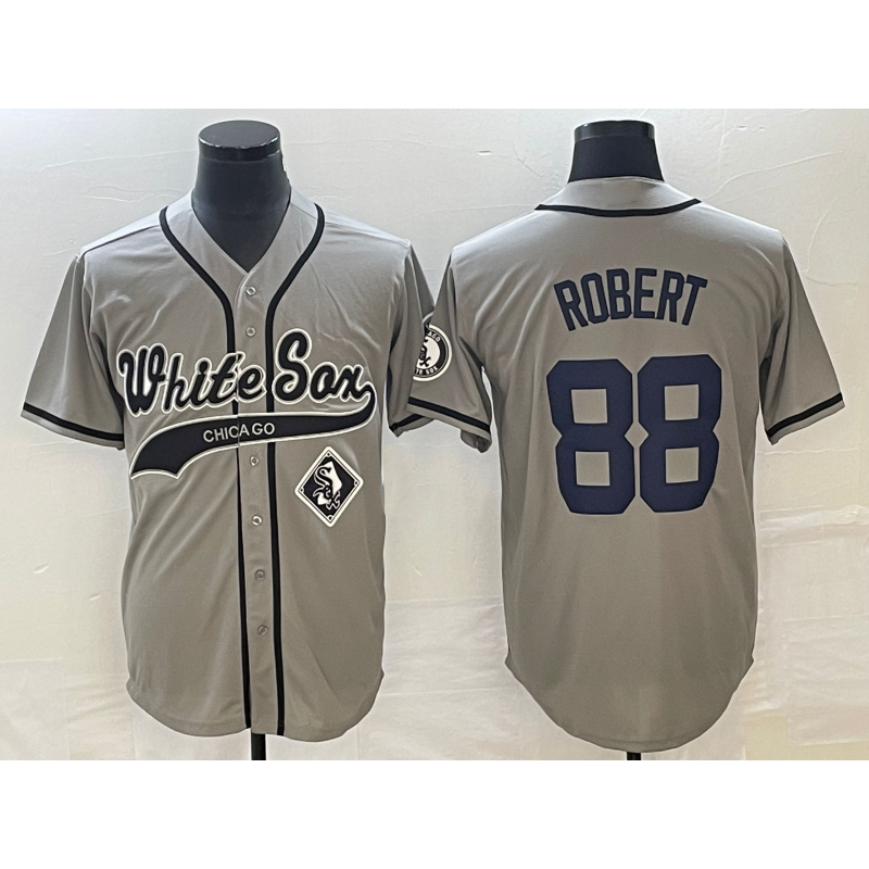 Chicago White Sox #88 Luis Robert Grey Puhics Cool Base Stitched Jersey