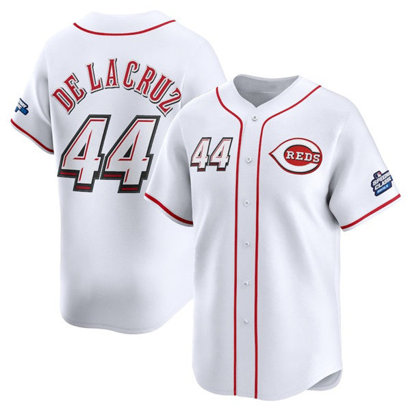 Cincinnati Reds #44 Elly De La Cruz White Puhics 2025 Speedway Classic Home Limited Stitched Jersey