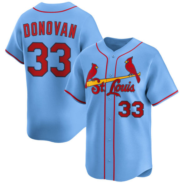 St. Louis Cardinals #33 Brendan Donovan Blue Puhics Alternate Limited Stitched Jersey
