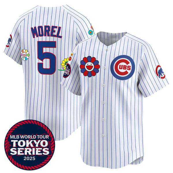 Chicago Cubs #5 Christopher Morel White Puhics 2025 Tokyo Series Limited Stitched Jersey