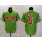 Philadelphia Phillies #5 Bryson Stott Number Green Puhics With Patch Stitched Cool Base Jersey