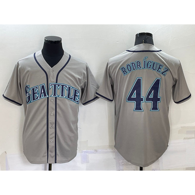 Seattle Mariners #44 Julio Rodriguez Grey Puhics Stitched Cool Base Jersey