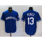 Kansas City Royals #13 Salvador Perez Royal Puhics Cool Base Stitched Jersey