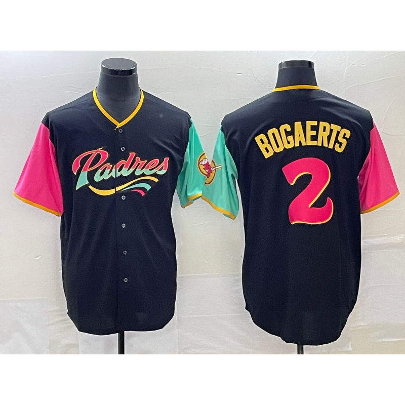 San Diego Padres #2 Xander Bogaerts 2022 Black Puhics City Connect Cool Base Stitched Jersey