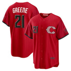 Cincinnati Reds #21 Hunter Greene Red Puhics 2026 City Connect Stadium Jersey