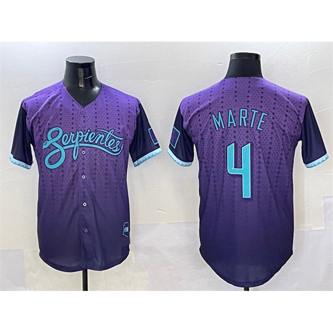 Arizona Diamondbacks #4 Ketel Marte Purple Puhics 2025 City Connect Limited Stitched Jersey
