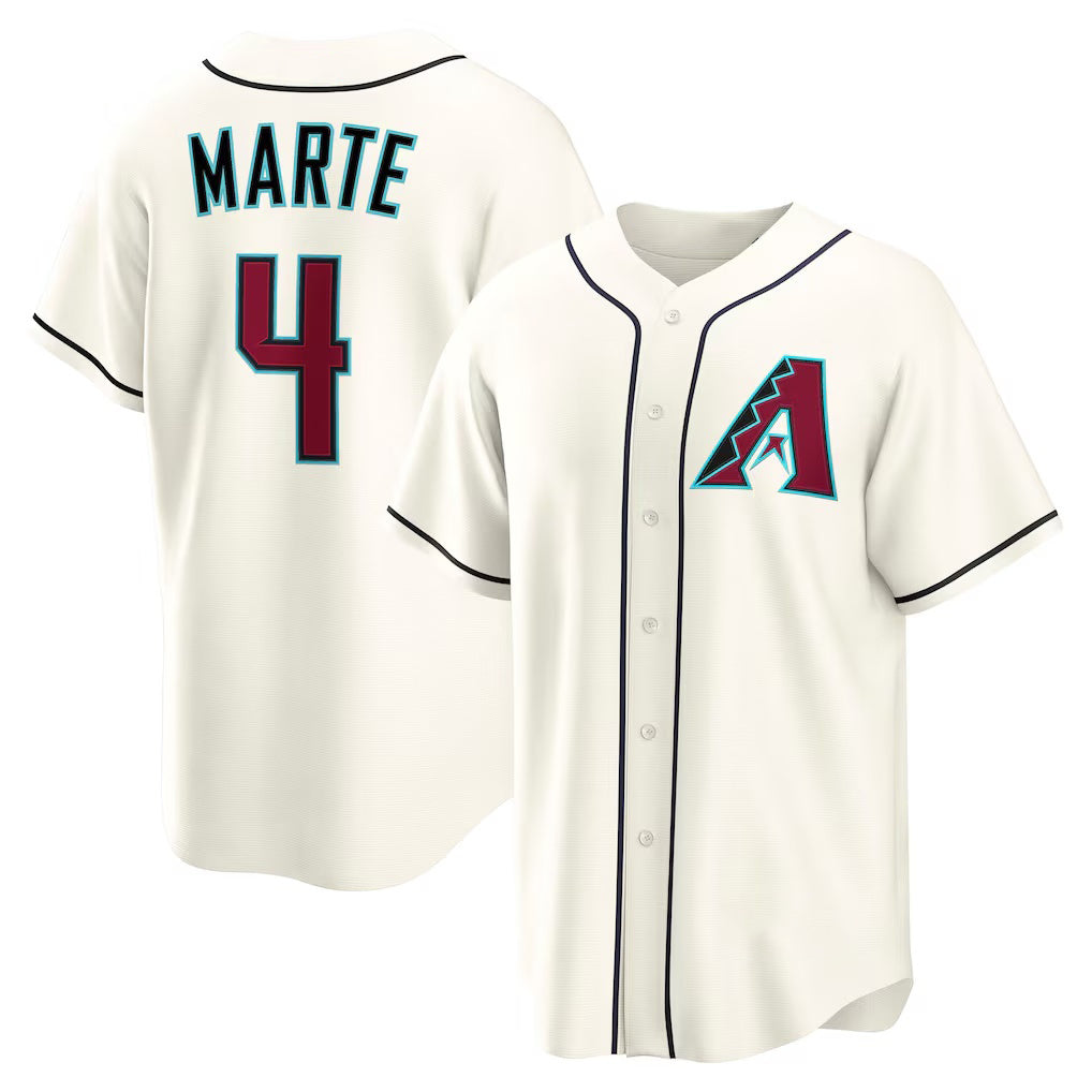 Arizona Diamondbacks #4 Ketel Marte Cream Puhics Home Replica Jersey