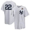 New York Yankees #22 Juan Soto White Puhics 2024 World Series Cool Base Stitched Jersey