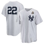 New York Yankees #22 Juan Soto White Puhics 2024 World Series Cool Base Stitched Jersey