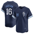 Kansas City Royals #16 Bo Jackson Navy Puhics City Connect Retired Player Jersey