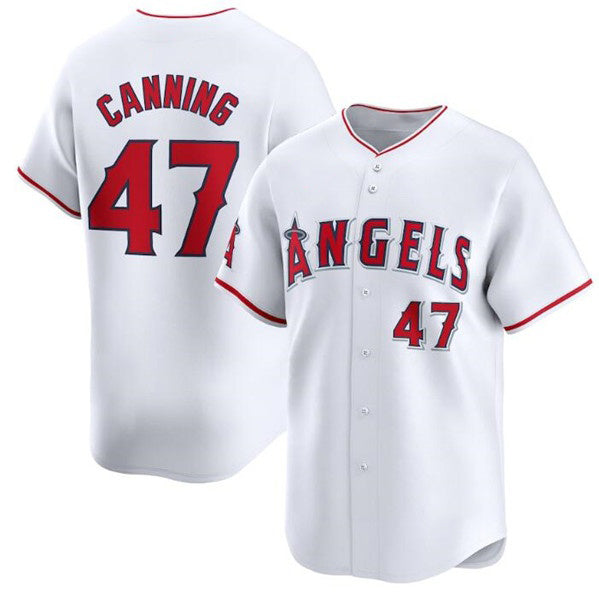 Los Angeles Angels #47 Griffin Canning White Puhics Home Limited Stitched Jersey