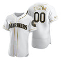 Custom Seattle Mariners White Puhics Stitched Flex Base Golden Edition Jersey