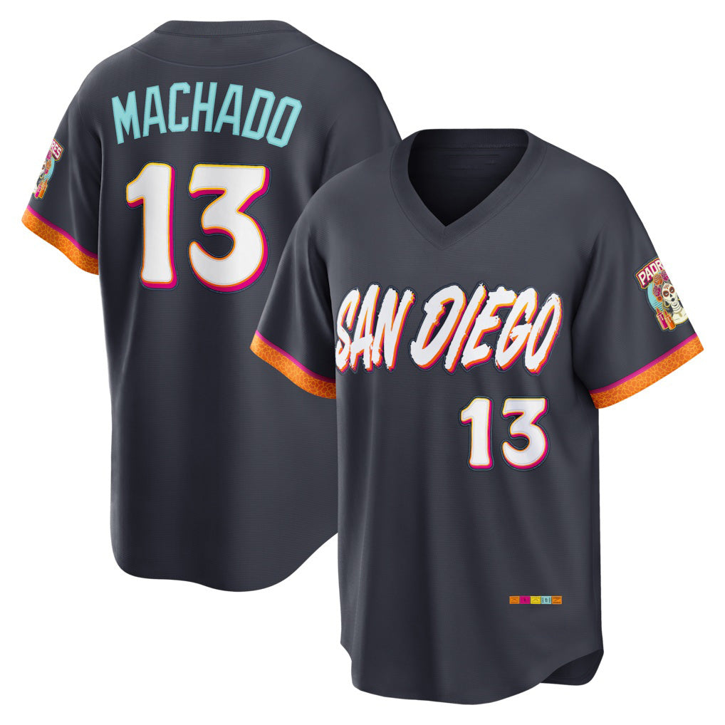 San Diego Padres #13 Manny Machado Obsidian Puhics 2026 City Connect Stadium Jersey