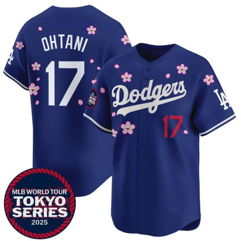Los Angeles Dodgers #17 Shohei Ohtani Royal Puhics 2025 Tokyo Series Limited Stitched Jersey