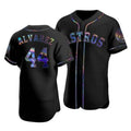 Houston Astros #44 Yordan Alvarez Iridescent Holographic Collection Jersey - Black Puhics
