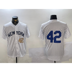New York Yankees #42 Jackie Robinson White Puhics Cool Base Stitched Jerseys