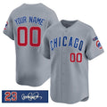 Custom Chicago Cubs Active Player Gray Puhics 'Ryne Sandberg Tribute' Vapor Limited V3 Stitched Jersey