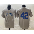 Chicago Cubs #42 Bruce Sutter Gray Puhics Stitched Cool Base Jersey