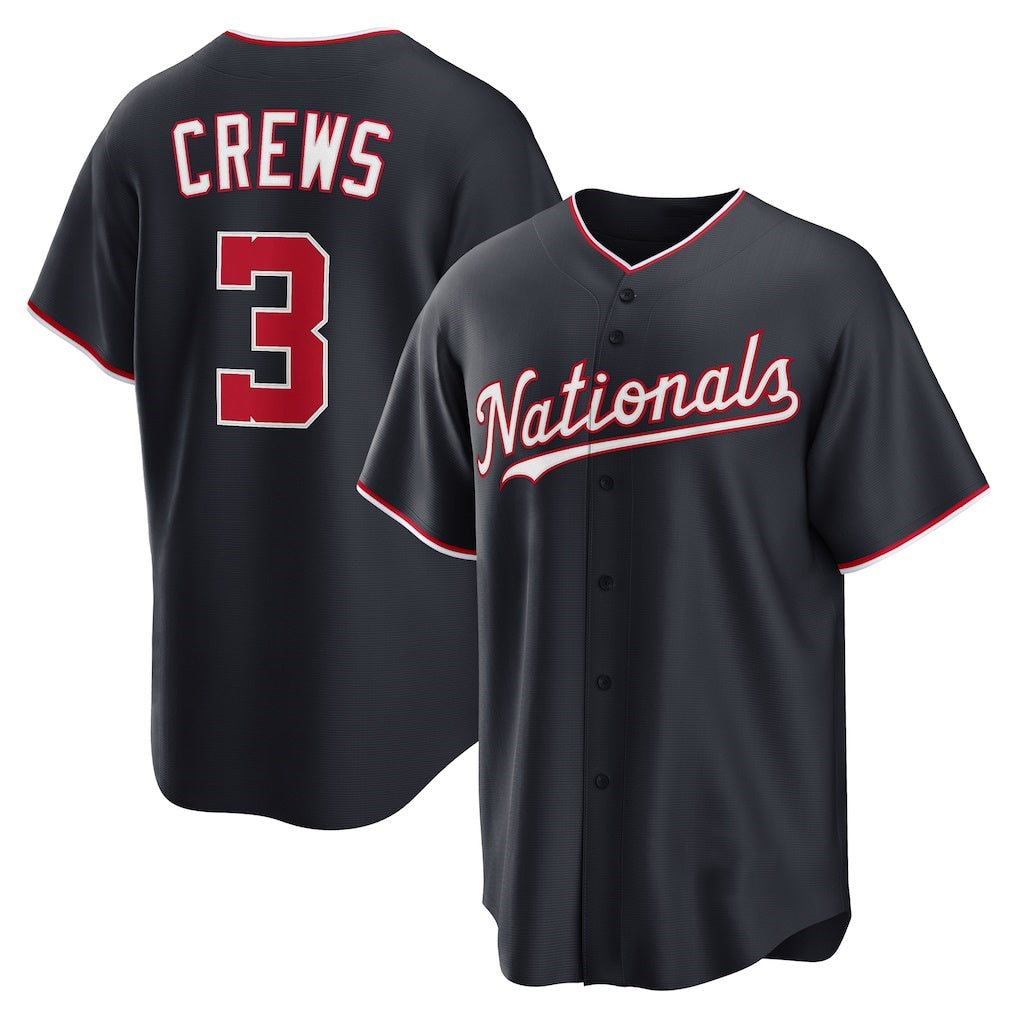 Washington Nationals #3 Dylan Crews Navy Puhics Alternate Replica Jersey
