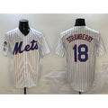 New York Mets #18 Darryl Strawberry White Puhics 2025 Spring Training Cool Base Stitched Jersey