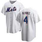 New York Mets #4 Francisco ¨¢lvarez White Puhics Cool Base Stitched Jersey