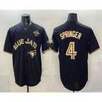 Toronto Blue Jays #4 George Springer Black Gold Puhics 2025 American League Champions Limited Stitched Jersey