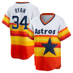 Houston Astros #34 Nolan Ryan White Puhics Home Cooperstown Collection Player Jersey