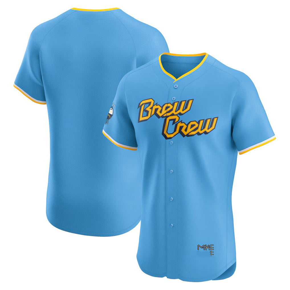 Milwaukee Brewers Powder Blue Puhics City Connect Elite Jersey