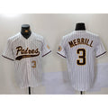 San Diego Padres #3 Jackson Merrill White Puhics 2023 Cool Base Stitched Jerseys