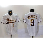 San Diego Padres #3 Jackson Merrill White Puhics 2023 Cool Base Stitched Jerseys