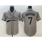 Chicago White Sox #7 Tim Anderson Grey Puhics Cool Base Stitched Jersey 2