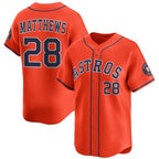 Houston Astros #28 Brice Matthews Orange Puhics 2025 Alternate Limited Stitched Jersey