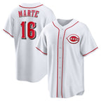 Cincinnati Reds #16 Noelvi Marte White Puhics Home Replica Jersey