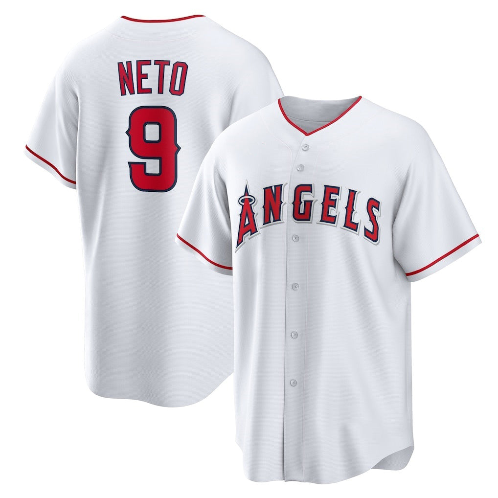 Los Angeles Angels #9 Zach Neto White Puhics Home Replica Jersey