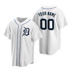 Custom Detroit Tigers White Puhics Stitched Cool Base Home Jersey