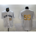 New York Yankees #99 Aaron Judge White Puhics Pinstripe Without Name Fashion Cool Base Jerseys