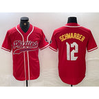 Philadelphia Phillies #12 Kyle Schwarber Red Puhics 2024 City Connect Limited Stitched Jersey 2