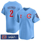 Chicago Cubs #2 Nico Hoerner Blue Puhics 'Ryne Sandberg Tribute' Vapor Limited V3 Stitched Jersey