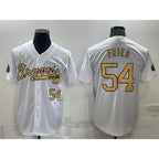 Atlanta Braves #54 Max Fried Number White Puhics 2022 All Star Stitched Cool Base Jersey