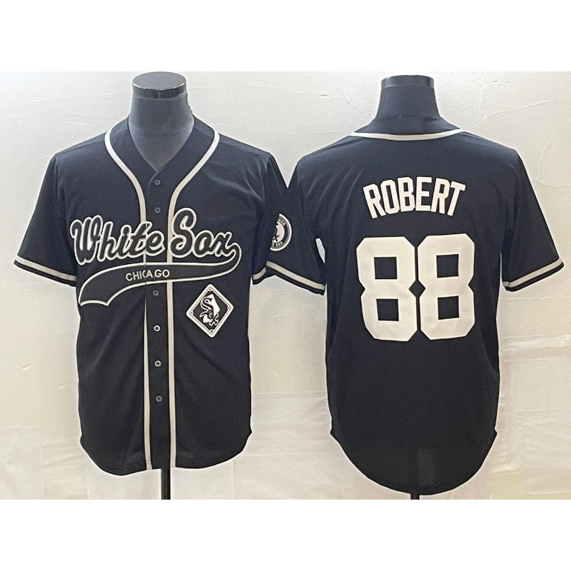 Chicago White Sox #88 Luis Robert Black Puhics Cool Base Stitched Jersey