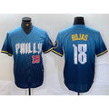 Philadelphia Phillies #18 Johan Rojas Number Blue Puhics 2024 City Connect Limited Stitched Jersey