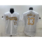 Atlanta Braves #13 Ronald Acuna Jr White Puhics Number 2022 All Star Stitched Flex Base Jersey
