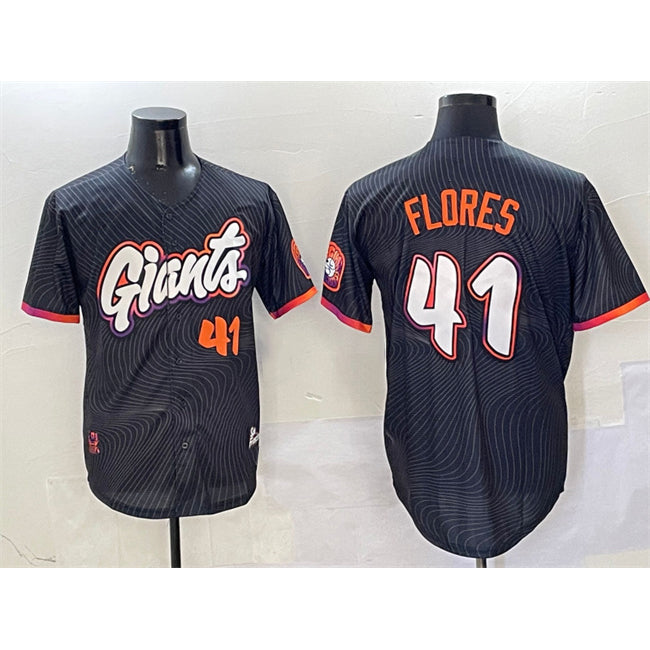 San Francisco Giants #41 Wilmer Flores Anthracite Puhics 2025 City Connect Limited Stitched Jersey