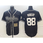 Chicago White Sox #88 Luis Robert Number Black Puhics Cool Base Stitched Jersey