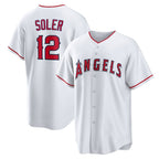 Los Angeles Angels #12 Jorge Soler White Puhics Home Replica Jersey