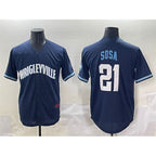 Chicago Cubs #21 Sammy Sosa Navy Puhics City Connect Stitched Jersey