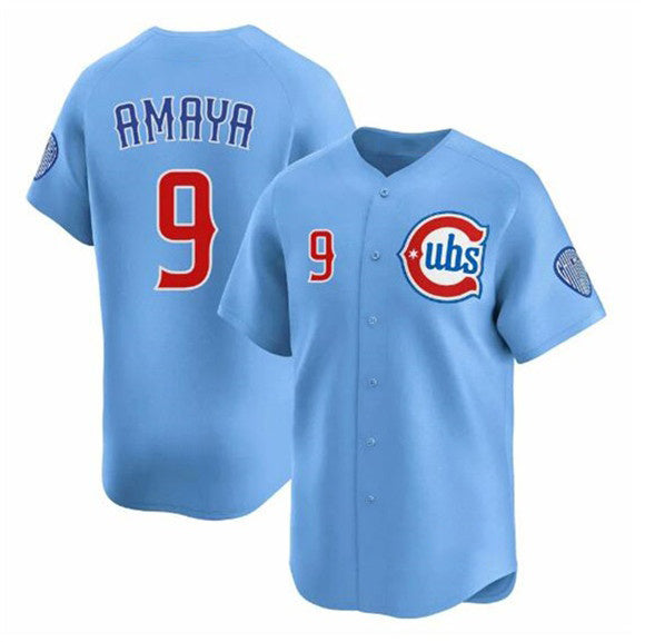 Chicago Cubs #9 Miguel Amaya Blue Puhics 2024-25 2nd Alternate Limited Stitched Jersey
