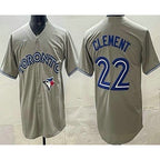 Toronto Blue Jays #22 Ernie Clement Gray Puhics Cool Base Jersey