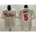 Philadelphia Phillies #5 Bryson Stott Cream Puhics Cool Base Jersey